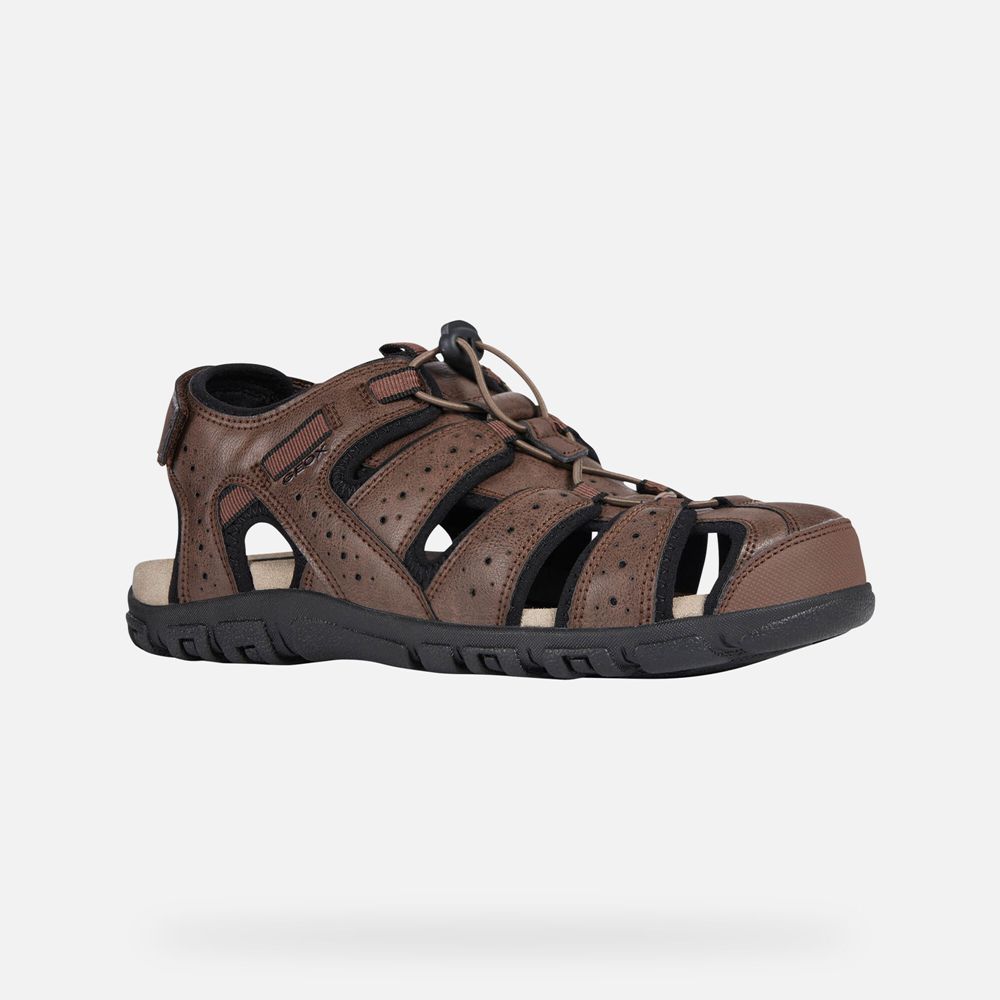 Geox Sandals Brown Strada - Geox Mens Shoes - WBKQGL528